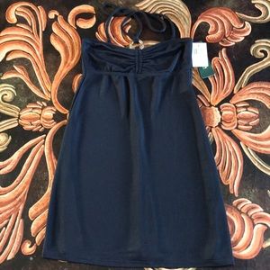 Ralph Lauren Black Gold Ring Halter Dress S NEW
